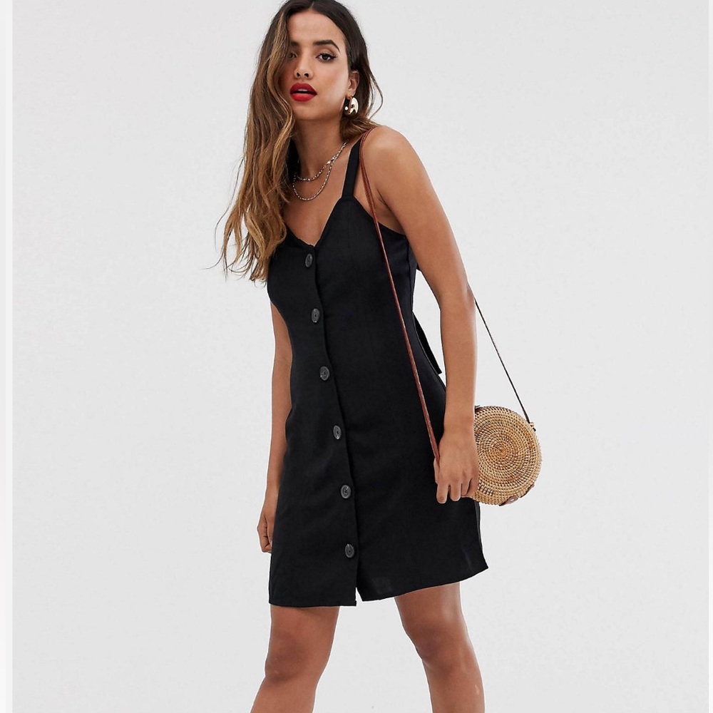 River Island linen dress with buttons